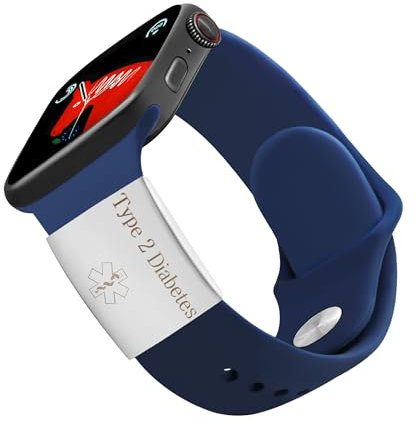 Uloveido Y4313 Medizinische Warnmarke für Männer und Frauen, Edelstahl, Typ 2, für Sport, Smartwatch, Armband Y4313, Weiß