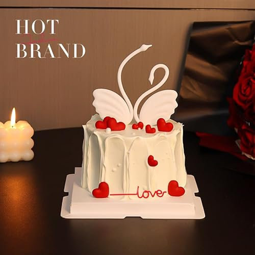 13Stk Swan Cake Decorative Accessories Cake Toppers Dekoration Set,Liebe Kuchen Dekoration, Verwendet für Valentinstag, Hochzeiten, Geburtstage, Jubiläen(Weißer Schwan)