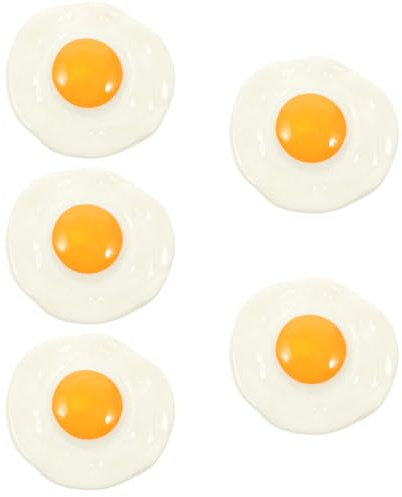 OUNONA 5pcs Funny Fried Egg Shaped Resin Refrigerator Magnet Food Fridge Magnet for Kitchen Decor Magnetic Hold