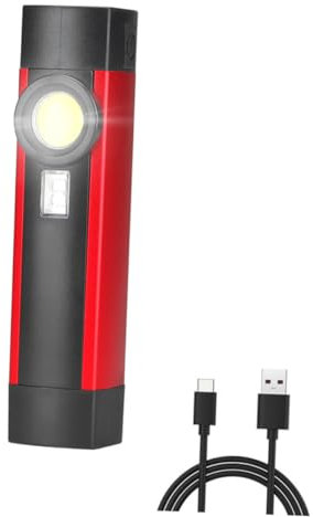 UKCOCO Wiederaufladbare Taschenlampe USB Starkes LED Licht Rot