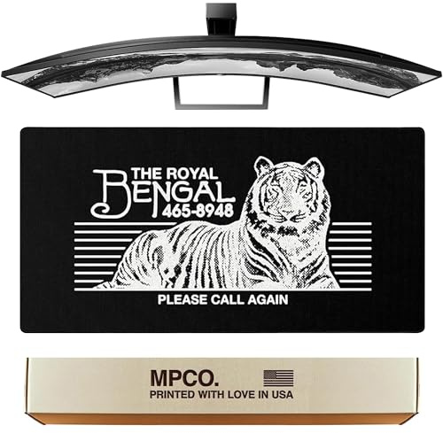 MPCO. OZGMX Große Gaming-Schreibtischunterlage, 91,4 x 43,2 cm, Duraglyde-Gewebe, Royal Bengal Schwarz, waschbar, glattes Gleiten für präzises Spielen und Arbeiten