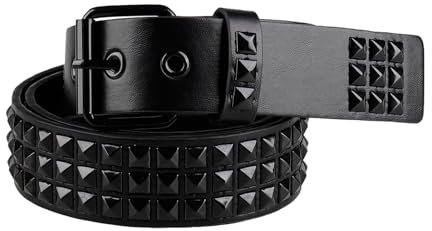 RUILAIBO Nietengürtel, Metall, Punk, Rock, Nietengürtel für Damen/Herren, mit Ösen, Pyramide, Goth, Dark, X-Large Wasit 41-46