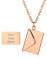 Custom4U Collier Pendentif Enveloppe Prénom Gravé Rose Acier Inoxydable Chaîne Adjustable 45+5cm