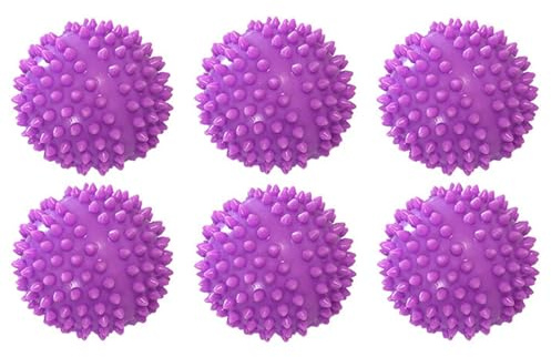 Hava Kolari 6er Set Trockner Ball, Wiederverwendbare Dryer Balls,Wäsche Wäschetrockner Trocknen Ball, igelball Waschbälle Waschkugel, Trocknerkugeln für Trockner und Wäschetrockner (Lila)