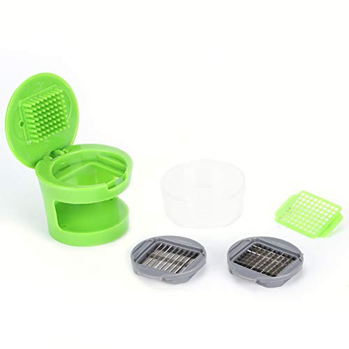 Akozon Spremiaglio Multiuso e Tritaverdure – Taglia Alimenti Manuale in Acciaio Inossidabile – Tritatutto per Condimenti e Spezie – Accessori da Cucina Ideale per Tagliare e