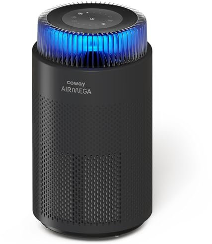 COWAY Airmega 100 Luftreiniger für Schlafzimmer, Zuhause, bis zu 250 m, echter HEPA-Filter für Rauch, Allergien, Tierschuppen, AQI, Auto- und Schlafmodus, Timer, Filteranzeige, Nachtlicht, 3 Jahre