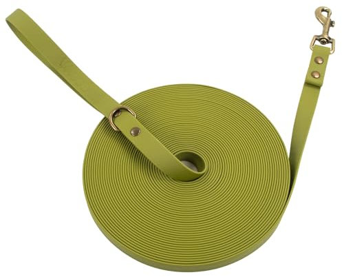 Wisedog Schleppleine für Hunde,Robuste, Wasserabweisende Lange Hundeleine Übungsleine für Hunde Grün 15m