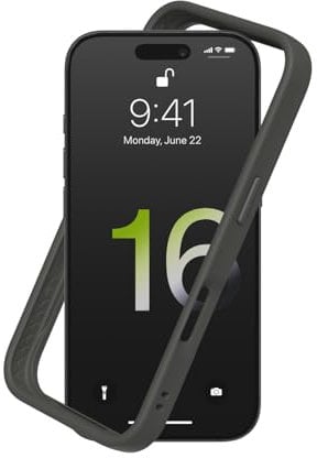 RhinoShield Bumper Case kompatibel mit [iPhone 16 Pro] | CrashGuard - Stoßdämpfende Schutzhülle im schlanken Design - 3.5 Meter Fallschutz - Graphite