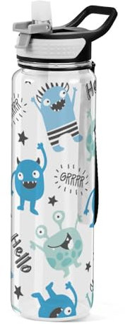 famyily Monster Hello Sport Trinkflasche Tritan Kunststoff Wasserflasche mit breiter Öffnung für Fitness 907.2 g