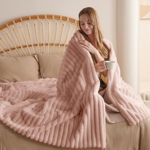 Lanqinglv Kuscheldecke Flauschig Decke Rosa Mädchen,Dicke Kuscheldecke Plüsch Flanell Decke,Weiche Warme Winter Couchdecke Überwurfdecke Sofadecke Tagesdecke Für Bett Couch,130x150 cm