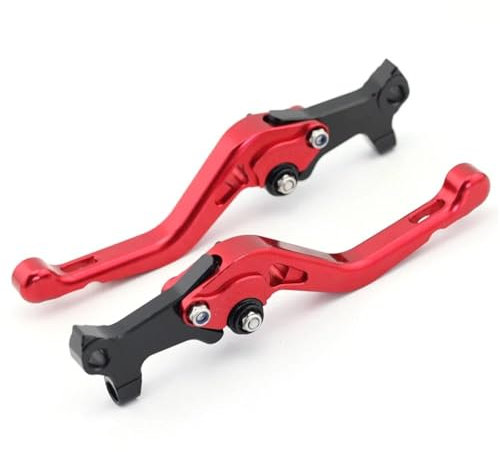 Motorrad Bremshebel Lenker Für GILERA/Piaggio Für MP3 125/250/300/400/500 Für System Kurze Links Rechts Bremshebel Motorrad Zubehör Steuergriff Kupplungshebel Bremsgriff(Red)