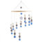Handgemachtes Holz Mobile Baby Windspiel mit Sterne Filzbällen, Bettglocke Anhänger für Babybett Jungen und Mädchen (Blau)