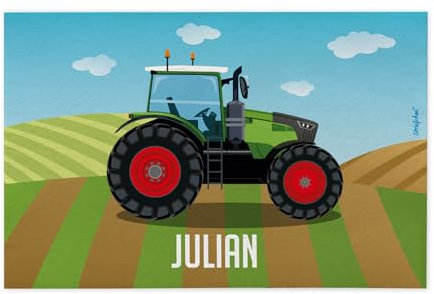 Striefchen® Platzdeckchen mit Namen aus Filz 40 x 30 cm (Traktor)