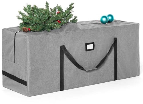 JOIEDOMI Borsa per Albero di Natale Artificiale, Tessuto Oxford 600D, Grigio, 9ft/274.32cm, Zipper, Impermeabile