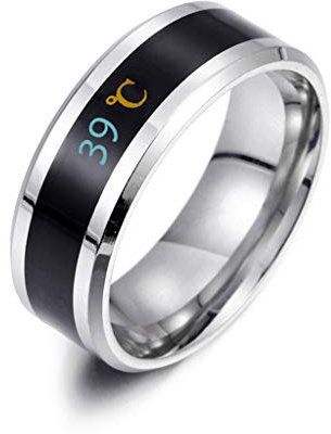 Changtai Smart Ring Intelligenter Temperatur Display Ringe Farbwechsel Stimmungsring Temperatur Emotion Ring, Edelstahl Stimmung Ringe Hochwertiger Schmuck Geschenk