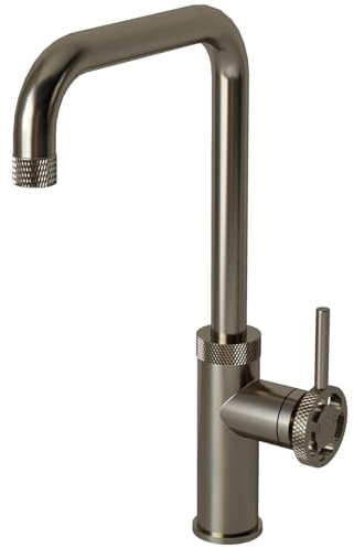 Liquida LB415BS Industrial Style Single Lever Brushed Steel Kitchen Mixer Tap