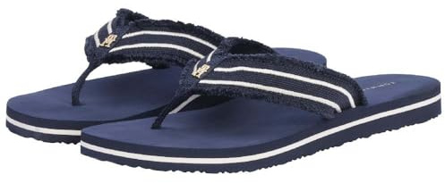 Tommy Hilfiger Damen Flip Flops Beach Sandal Zehentrenner, Blau (Space Blue), 36