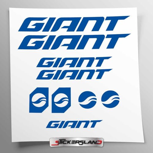 Aufkleber-Set kompatibel mit Rahmen MTB Mountainbike und Helm | Decals Aufkleber für Fahrrad Schriftzug Logos | Stickersland® GIAN (Blau glänzend)