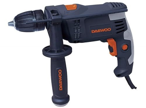 Daewoo Taladro Percutor DAID750L 750W - Velocidad 3.000RPM, Portabrocas 13MM, Función Percusión, Control Velocidad, Mango Auxiliar 700.124