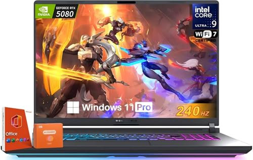 ASUS ROG Strix G18 Gaming Laptop 2025, GeForce RTX 5080 16GB DDR7, Intel Ultra 9 275HX, 18 2.5K 240Hz Nebula Display, 64GB DDR5, 2TB SSD, Wi-Fi 7, RGB Backlit KB, Windows 11 Pro, w/Lifetime Office