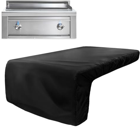 Abdeckung für Lynx Asado Einbaugrill, robuste 600D wasserdichte Outdoor-Grillbrenner-Abdeckung mit Plüschfutter, 71,1 cm L x 76,2 cm B x 35,6 cm H, Schwarz
