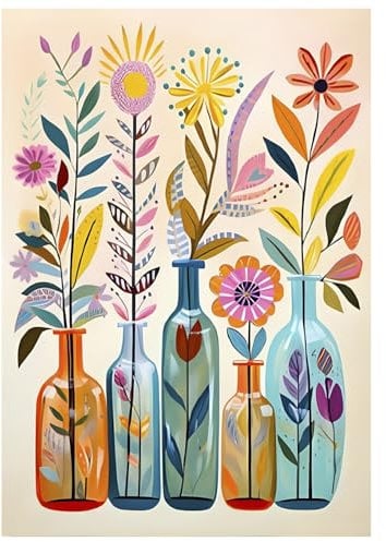 KiKiHong Diamond Painting Vase,DIY Peinture Diamant,Tableau Diamant Créatif Adulte,Kit Art Fleur 5D avec Strass,Décoration Murale Élégante,Aîné,Enfant,Débutants,30x40 cm