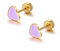 SIXDUTON Boucles D'oreilles Tige Forme Cœur Titane Pour Femmes Filles, Hypoallergéniques Plaqué Or 14 Carats En Acier Inoxydable Petites Paillettes Clous Pour Cartilage Tragus (Violet)