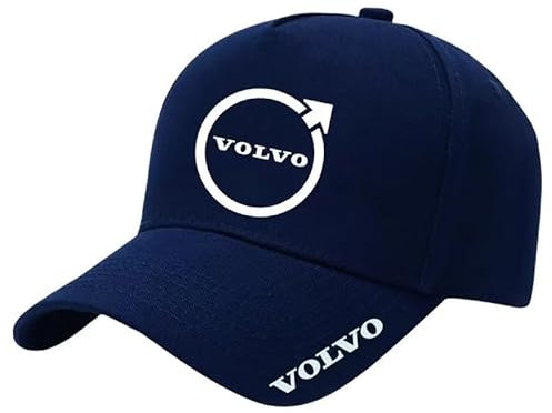 DMYQJY Auto Baseballkappe für Volvo V60, Herren und Damen Freizeit Logo Sportmütze Einstellbar Baumwolle Sonnenmütze Outdoor Adult Reisen Zubehör,56-60cm-Navy Blue