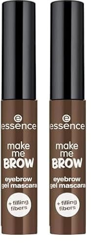 essence cosmetics make me BROW eyebrow gel mascara, Augenbrauen, mit Füllfasern, Nr. 05 Chocolaty Brows, braun, definierend, gelig, vegan, Mikroplastik Partikel frei, Nanopartikel frei (3,8ml)