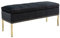 HULALA HOME Moderne Samt Sitzbank mit Stauraum Elegante Truhenbank für Flur Schlafzimmer Wohnzimmer Samtbezug 5-Fach gepolstert Metallbeine, Schwarz