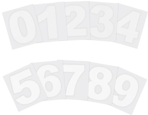 PATIKIL 38mm Reflective Number Stickers 0-9, White, 2 Set | Vinyl Mailbox Number Decals, Self-Adhesive Stickers, for Outside Cars, Doors, Windows Signs, Indoor, Outdoor