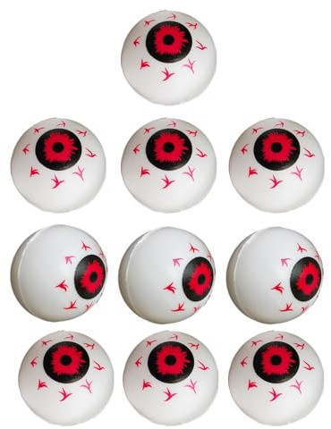 Wqafe Halloween Eyeballs,10 Pcs Simulation Bloody Hollow Fake Red Eyeballs,Halloween Horro Props Favors Trick or Treat Party Hallow Decorations Ping Pong Eye Ball Party Decorations Supplies