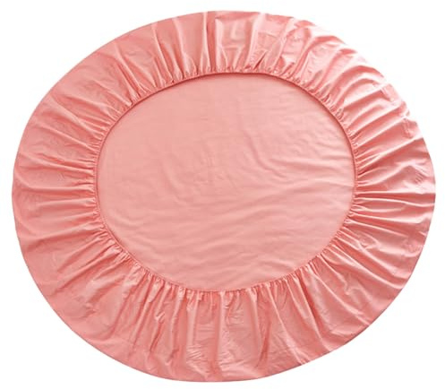 Runde Spannbettlaken, 25cm Tiefe, 200X200cm, Baumwolle Runde Bett Spannbettlaken, Einfarbig Matratzenschoner, für Hotel Matratze (H)