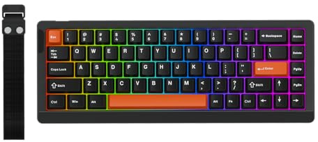 EPOMAKER HE68 Lite Clavier Gaming à Effet Hall, 8K Sondage&Balayage 128K | Actionnement Réglable 0.01mm, Latence 0.125ms, 5 Couches Insonorisantes, Touche Snap, SOCD, A-RVB, Filaire (Noir Rouge)