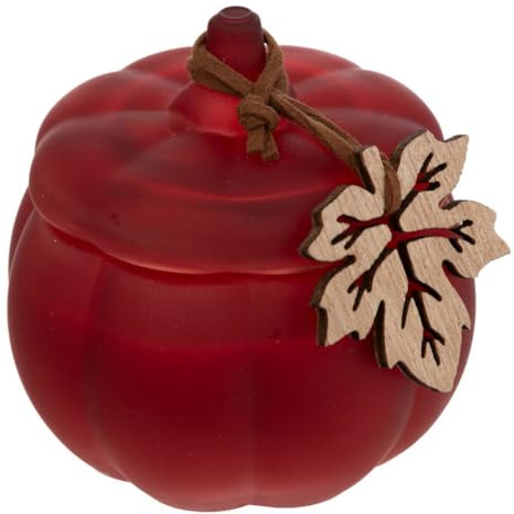Atmosphera - Duftkerze kürbis glas d.8,5cm sortiert - RED