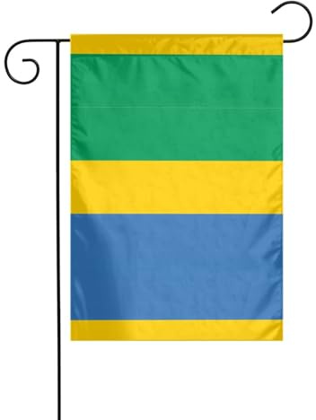 Wzywhj Drapeau Gabonais pour jardin d'été double face Décoration cour 30,5 x 45,7 cm