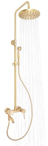 Ensemble de douche vintage - Système de douche mural - Style antique - Douchette à main - Barre de douche réglable pour la salle de bain