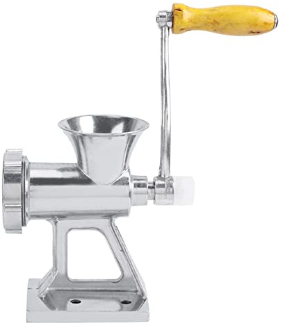 RASTKY Manueller Fleischwolf, Robuster Fleischwolf mit Handkurbel für den Privaten und Gewerblichen Gebrauch, aus Aluminiumlegierung für Schweinefleisch, Rind, Lamm und Huhn, 5,8 Zoll Gesamthöhe