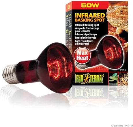 Exo Terra Infrared Basking Spot, Wärmespotlampe, R20, 50W, Fassung E27, 1 Stück (1er Pack)
