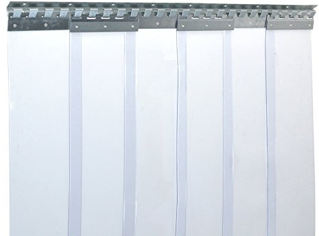 Zettl GmbH rideau à lanières en PVC, lamelles 2x200mm, HxL 1,75m x 1,20m | Ferrures galvanisées, kit pré-assemblé, rideau à lamelles en PVC pour l'industrie, l'agriculture et la restauration