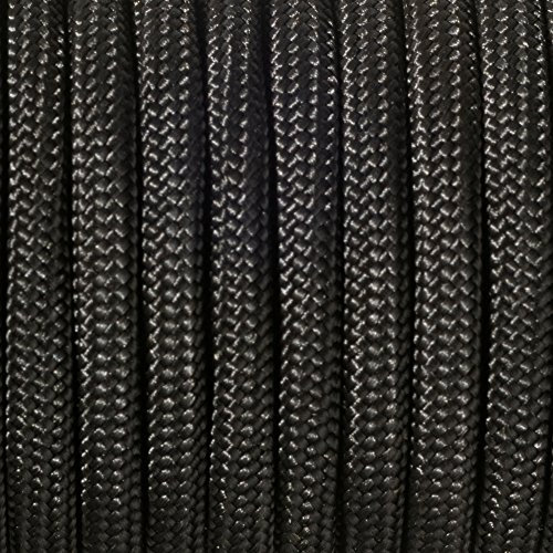 Paracord - Lacci da scarpe, 2 mm x 5 metri, colore: Nero