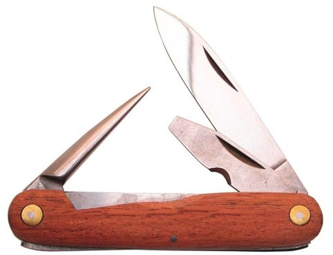 Dönges Kabelmesser 3 tlg, mit Holzgriff Material: holz, Klinge, Schaber, Schraubendreher