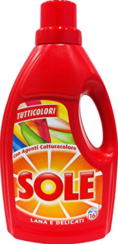 12 x SOLE Mano&Lavatrice Liquido Tutticolori 16 Lavaggi 1000 ML
