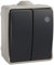 SOLERA 3313 - Doble conmutador/interruptor estanco de superficie, IP54, gris.