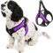 Gooby Escape Free Easy Fit Hundegschirr, kein Ziehen, patentiert, mit Schnellverschluss-Schnalle, Geschirr für unterwegs, für kleine oder mittelgroße Hunde, Lila, Größe L