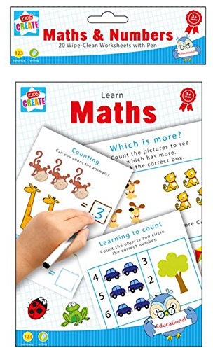 Learn Maths - 20 Wipe-Clean Maths & Numbers Worksheets with Pen