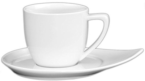 Holst Porzellan CF 003 Set 2S Porzellan Kaffee/Cappuccino-Set Conform 0,22 l mit CF 018, weiß, 18 x 14 x 8 cm