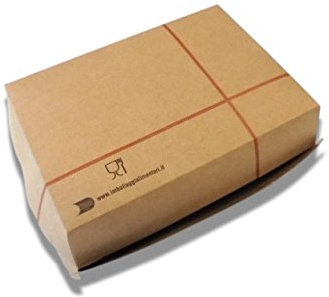 PZ 100 Box PANINO Grande 15 X 10 CM Rettangolare Porta Hamburger E Sandwich in Carta Big BOXBURGER in CARTONCINO Kraft Alimentare per ASPORTO Take Away