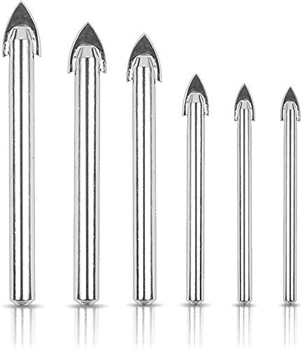 BAUBAR Fliesenbohrer 6er Set | Aufsätze in 3,4,5,6,8,10 mm | in Kunststoffbox | für Fliesen, Porzellan, Keramik uvm. | kompatibel mit allen gängigen Bohrmaschinen | Glasbohrer | Keramikbohrer