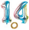 32 Zoll luftballons zahl 14 Regenbogen Mädchen 14. geburtstagsdeko Mädchen Nummer 14 Helium Zahlenballon 14 folienballon 14 XXL ballon 14 jahre Geburtstag Dekoration Mädchen 14 geburtstag deko (14)